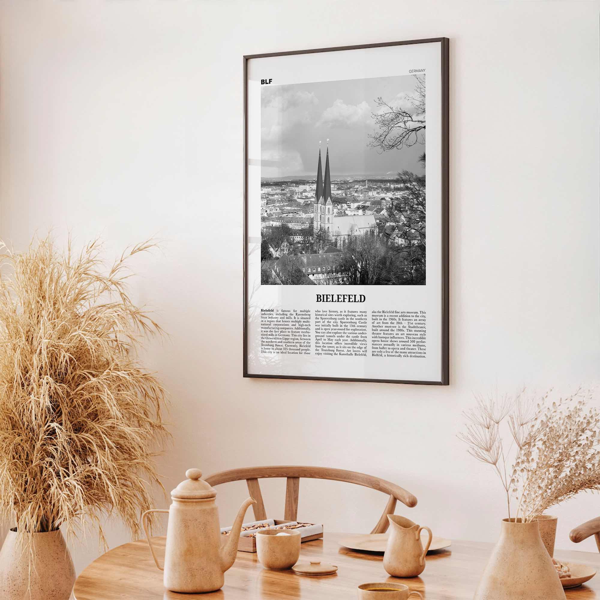 Bielefeld Print Black and White, Bielefeld Wall Art, Bielefeld Poster, Bielefeld Photo, Bielefeld Wall Décor, Bielefeld Map, Germany