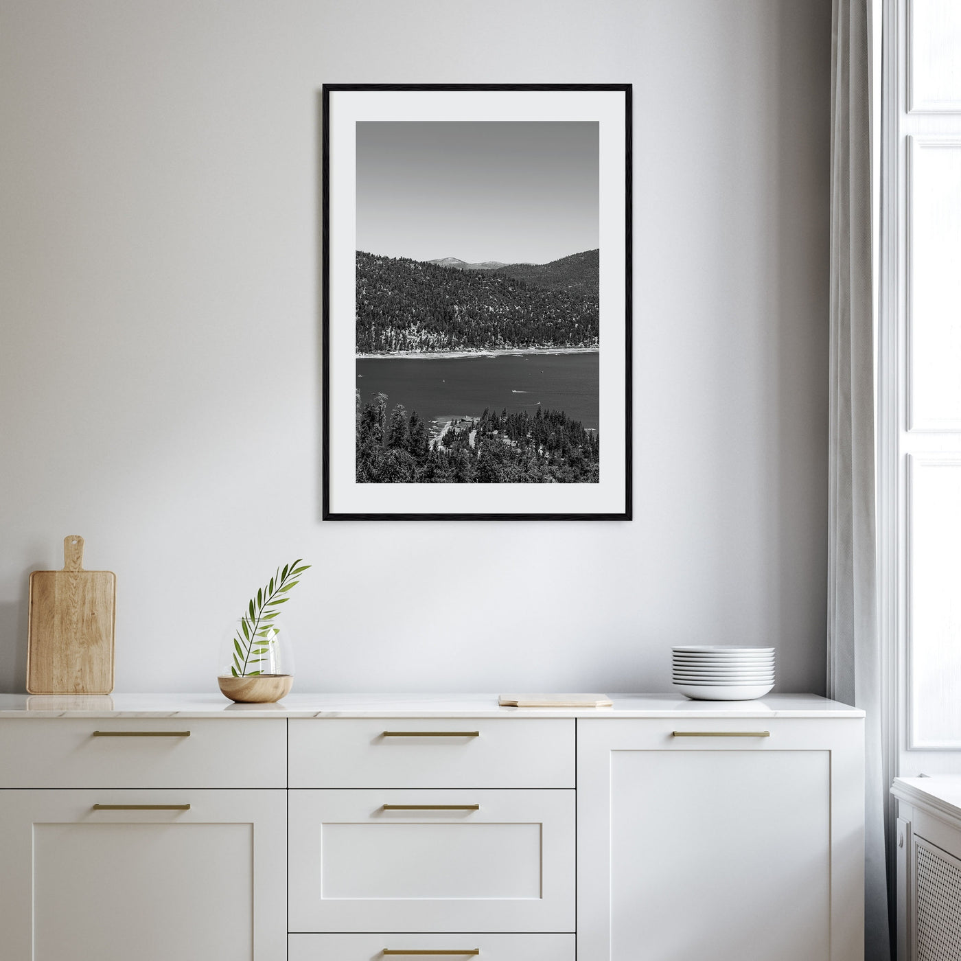 Big Bear Lake Photo B&W Poster