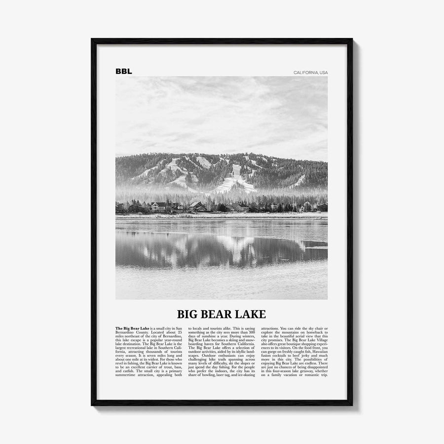 Big Bear Lake Print Black and White No 1, Big Bear Lake Wall Art, Big Bear Lake Poster, Big Bear Lake Photo, Big Bear Décor, California