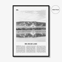 Big Bear Lake Print Black and White No 1, Big Bear Lake Wall Art, Big Bear Lake Poster, Big Bear Lake Photo, Big Bear Décor, California