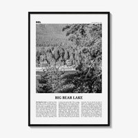 Big Bear Lake Print Black and White No 2, Big Bear Lake Wall Art, Big Bear Lake Poster, Big Bear Lake Photo, Big Bear Map, California