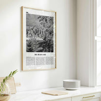 Big Bear Lake Print Black and White No 2, Big Bear Lake Wall Art, Big Bear Lake Poster, Big Bear Lake Photo, Big Bear Map, California