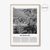 Big Bear Lake Print Black and White No 2, Big Bear Lake Wall Art, Big Bear Lake Poster, Big Bear Lake Photo, Big Bear Map, California