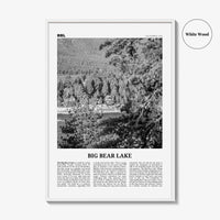 Big Bear Lake Print Black and White No 2, Big Bear Lake Wall Art, Big Bear Lake Poster, Big Bear Lake Photo, Big Bear Map, California