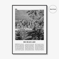 Big Bear Lake Print Black and White No 2, Big Bear Lake Wall Art, Big Bear Lake Poster, Big Bear Lake Photo, Big Bear Map, California