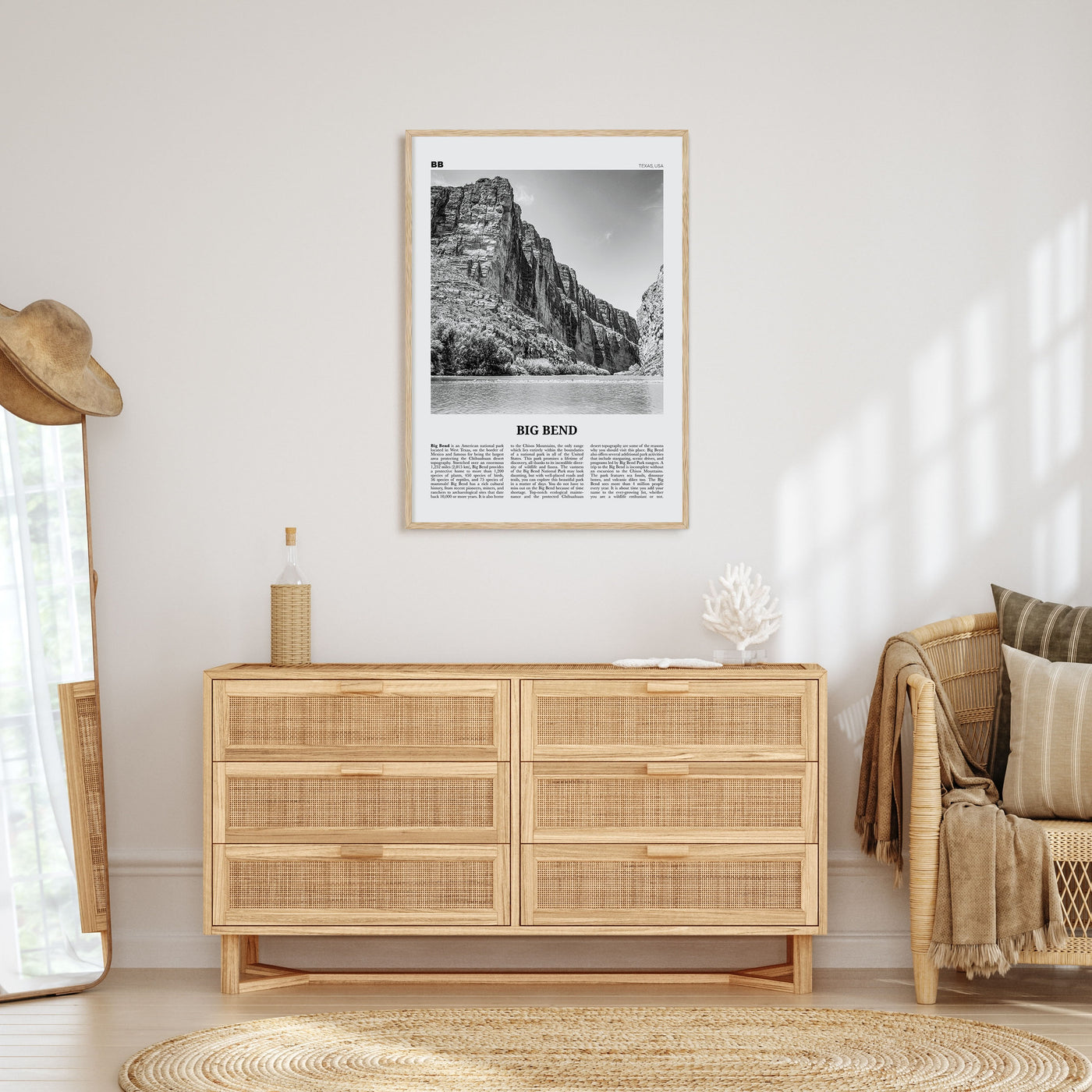 Big Bend National Park Travel B&W Poster