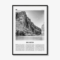 Big Bend National Park Print Black and White, Big Bend Wall Art, Big Bend Poster, Big Bend Photo, Chihuahuan Desert, Texas, USA