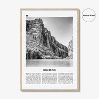 Big Bend National Park Print Black and White, Big Bend Wall Art, Big Bend Poster, Big Bend Photo, Chihuahuan Desert, Texas, USA