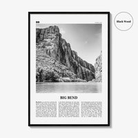 Big Bend National Park Print Black and White, Big Bend Wall Art, Big Bend Poster, Big Bend Photo, Chihuahuan Desert, Texas, USA
