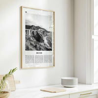 Big Sur Print Black and White No 1, Big Sur Wall Art, Big Sur Poster, Big Sur Photo, Big Sur Decor, California, USA, United States