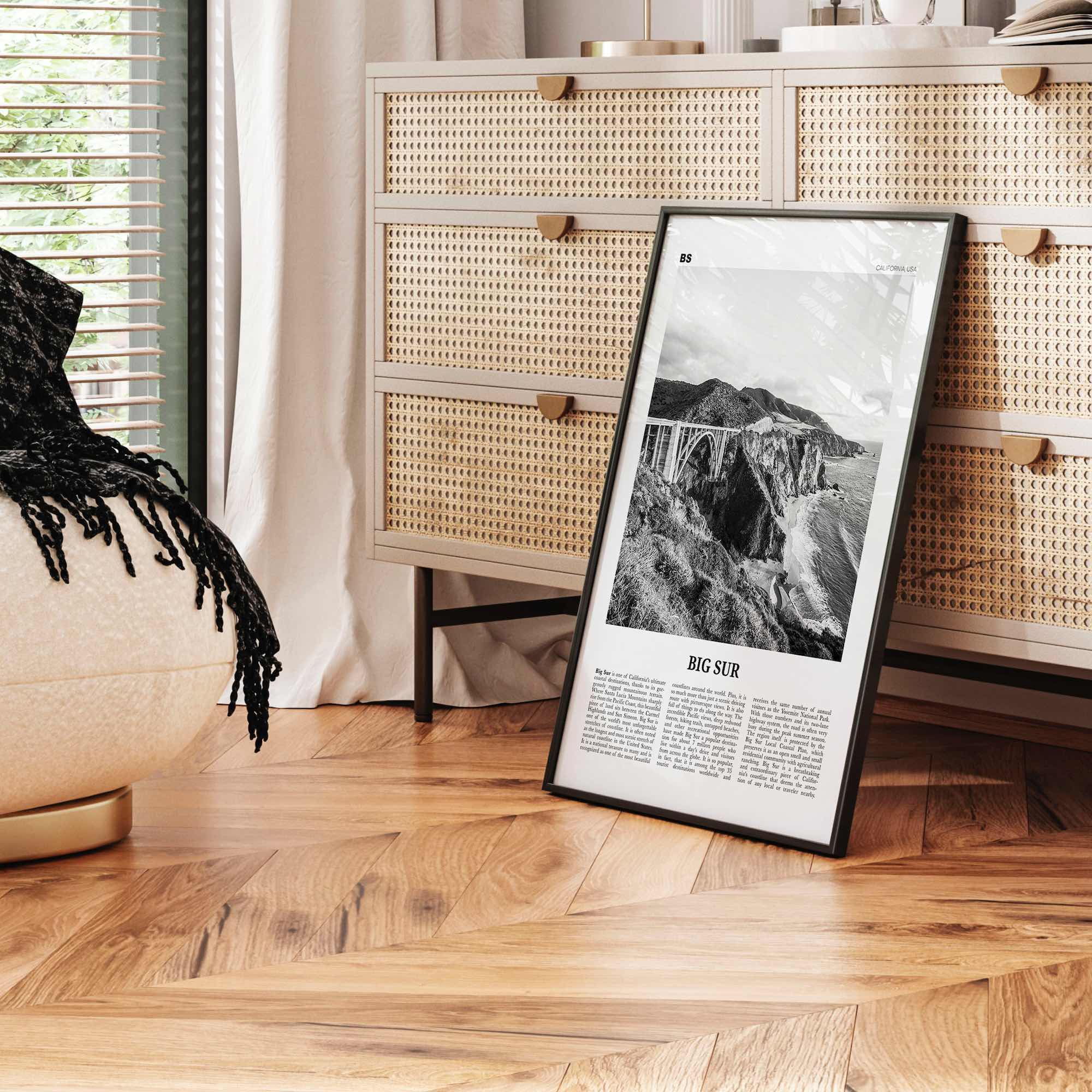 Big Sur Print Black and White No 1, Big Sur Wall Art, Big Sur Poster, Big Sur Photo, Big Sur Decor, California, USA, United States