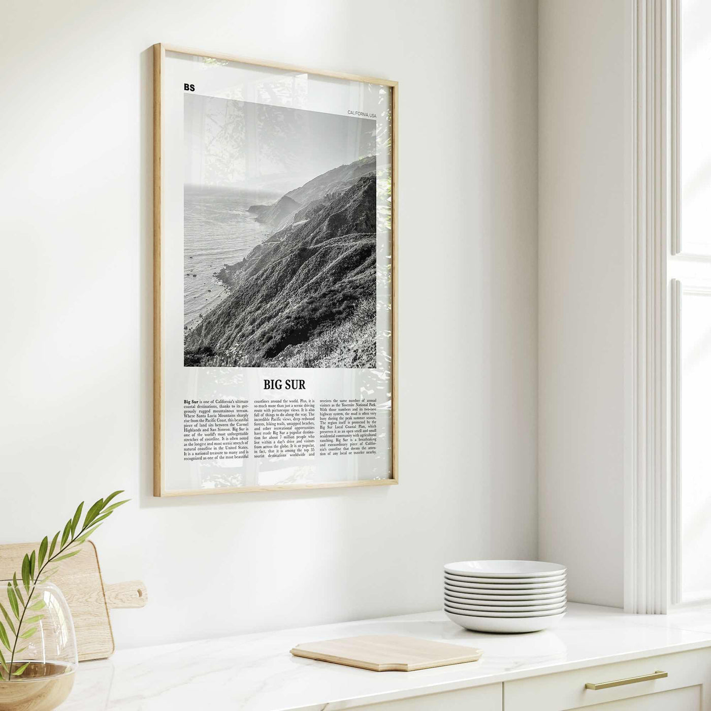 Big Sur Print Black and White No 2, Big Sur Wall Art, Big Sur Poster, Big Sur Photo, Big Sur Decor, California, USA, United States