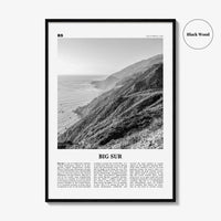 Big Sur Print Black and White No 2, Big Sur Wall Art, Big Sur Poster, Big Sur Photo, Big Sur Decor, California, USA, United States