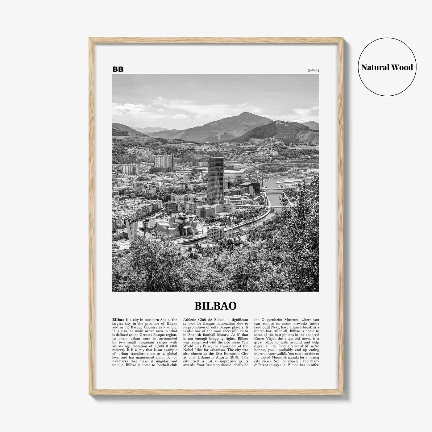 Bilbao Print Black and White, Bilbao Wall Art, Bilbao Poster, Bilbao Photo, Bilbao Wall Décor, Spain, Bilbo, Biscay, Basque, España