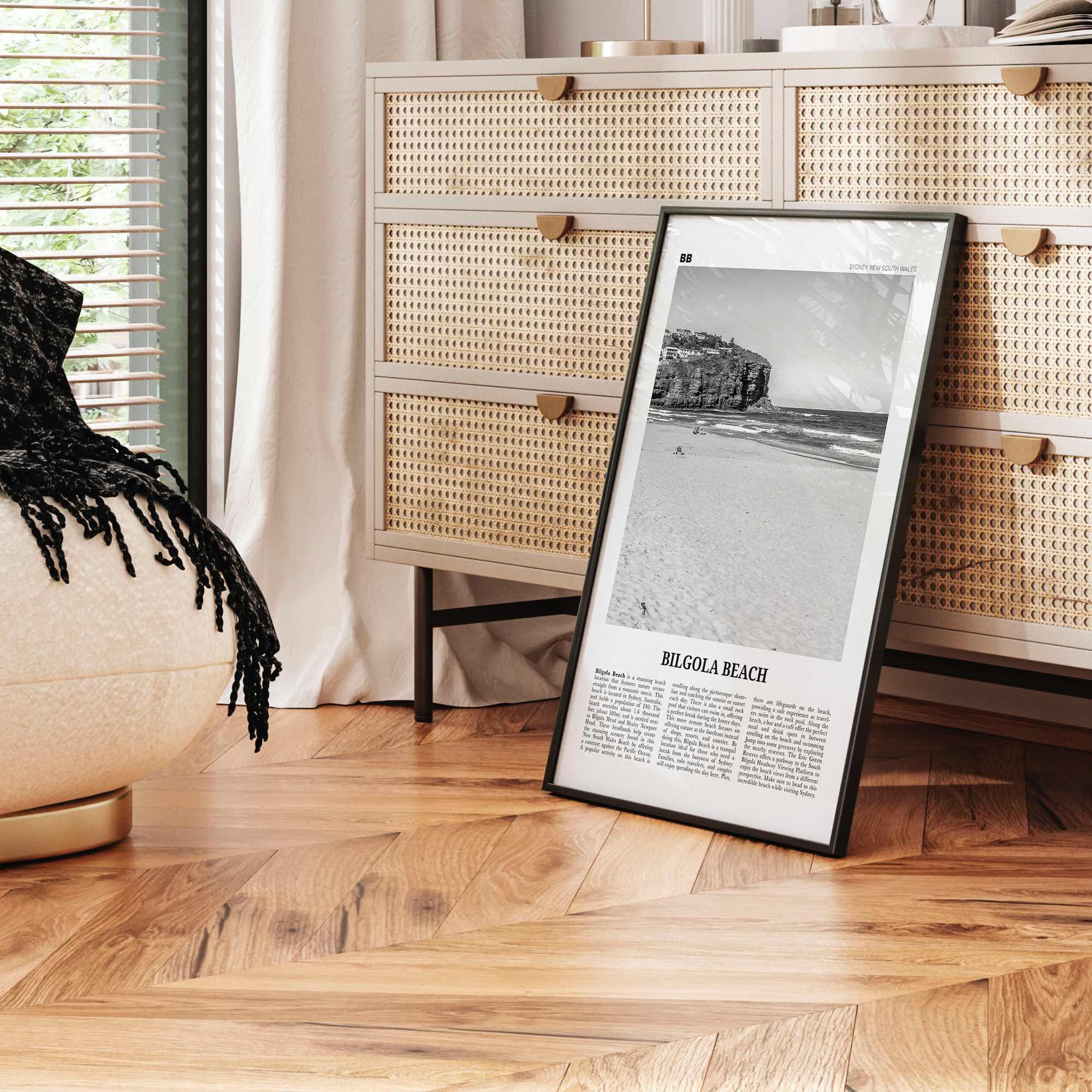 Bilgola Beach Print Black and White, Bilgola Beach Wall Art, Bilgola Beach Poster, Bilgola Beach Photo, Sydney, Australia