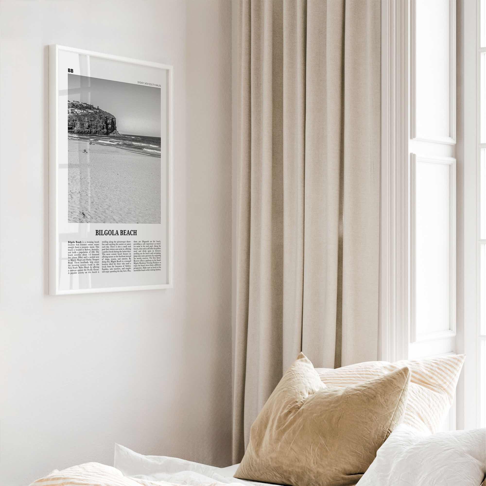 Bilgola Beach Print Black and White, Bilgola Beach Wall Art, Bilgola Beach Poster, Bilgola Beach Photo, Sydney, Australia