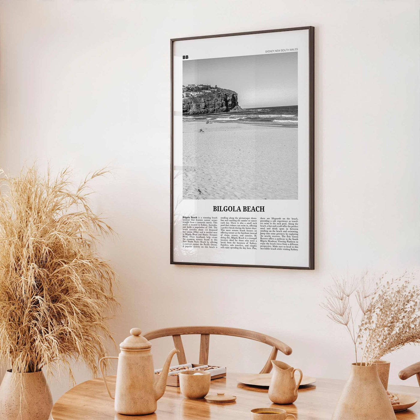 Bilgola Beach Print Black and White, Bilgola Beach Wall Art, Bilgola Beach Poster, Bilgola Beach Photo, Sydney, Australia