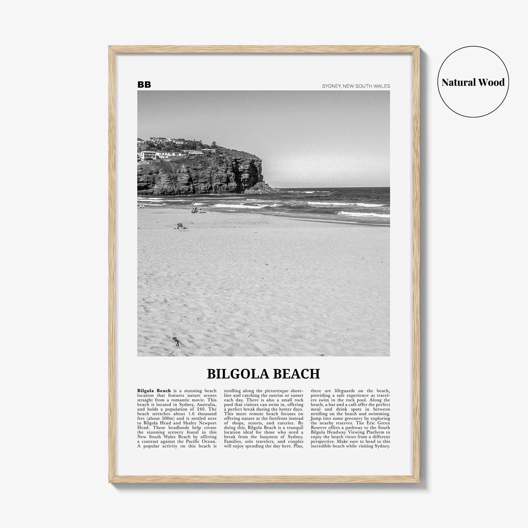 Bilgola Beach Print Black and White, Bilgola Beach Wall Art, Bilgola Beach Poster, Bilgola Beach Photo, Sydney, Australia