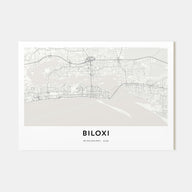 Biloxi Map Landscape Poster