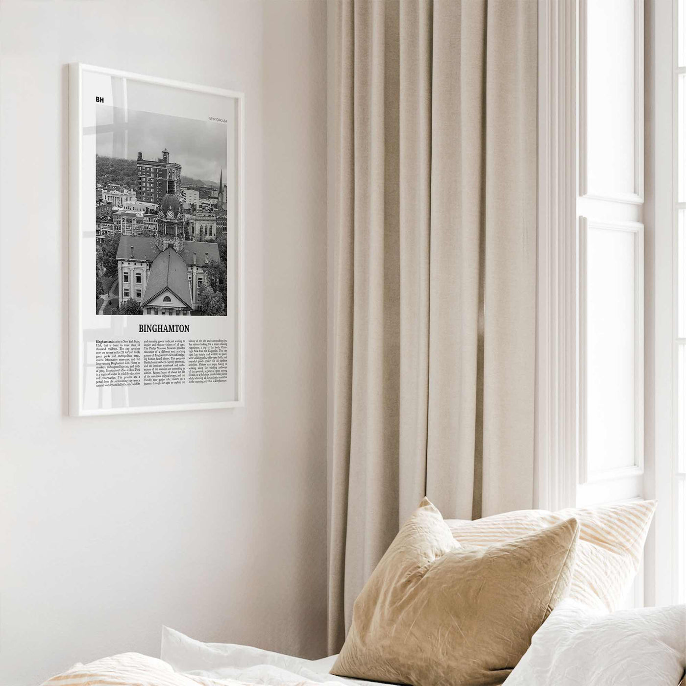 Binghamton Print Black and White, Binghamton Wall Art, Binghamton Poster, Binghamton Photo, Binghamton Map, Binghamton Wall Decor, New York