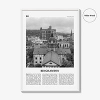 Binghamton Print Black and White, Binghamton Wall Art, Binghamton Poster, Binghamton Photo, Binghamton Map, Binghamton Wall Decor, New York