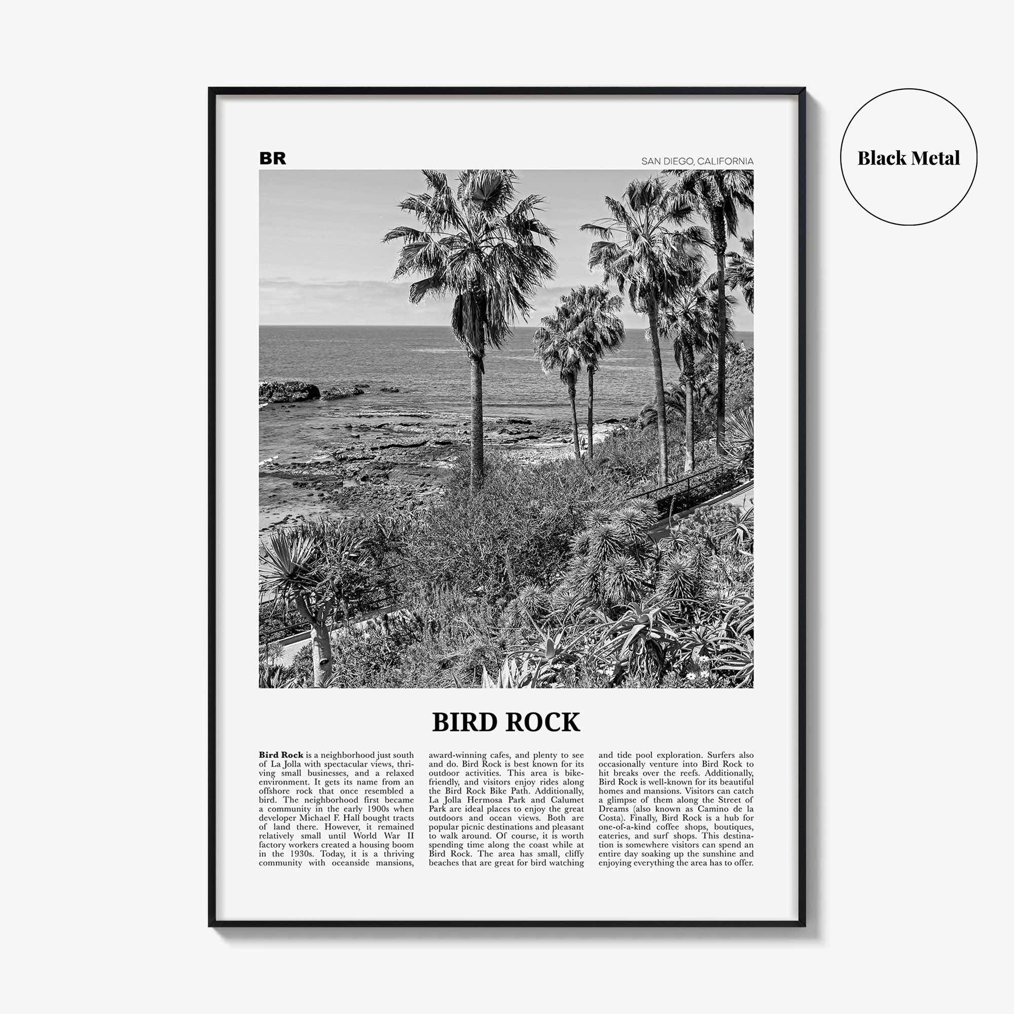 Bird Rock Print Black and White No 2, Bird Rock Wall Art, Bird Rock Poster, Bird Rock Photo, Bird Rock Wall Décor, San Diego, California