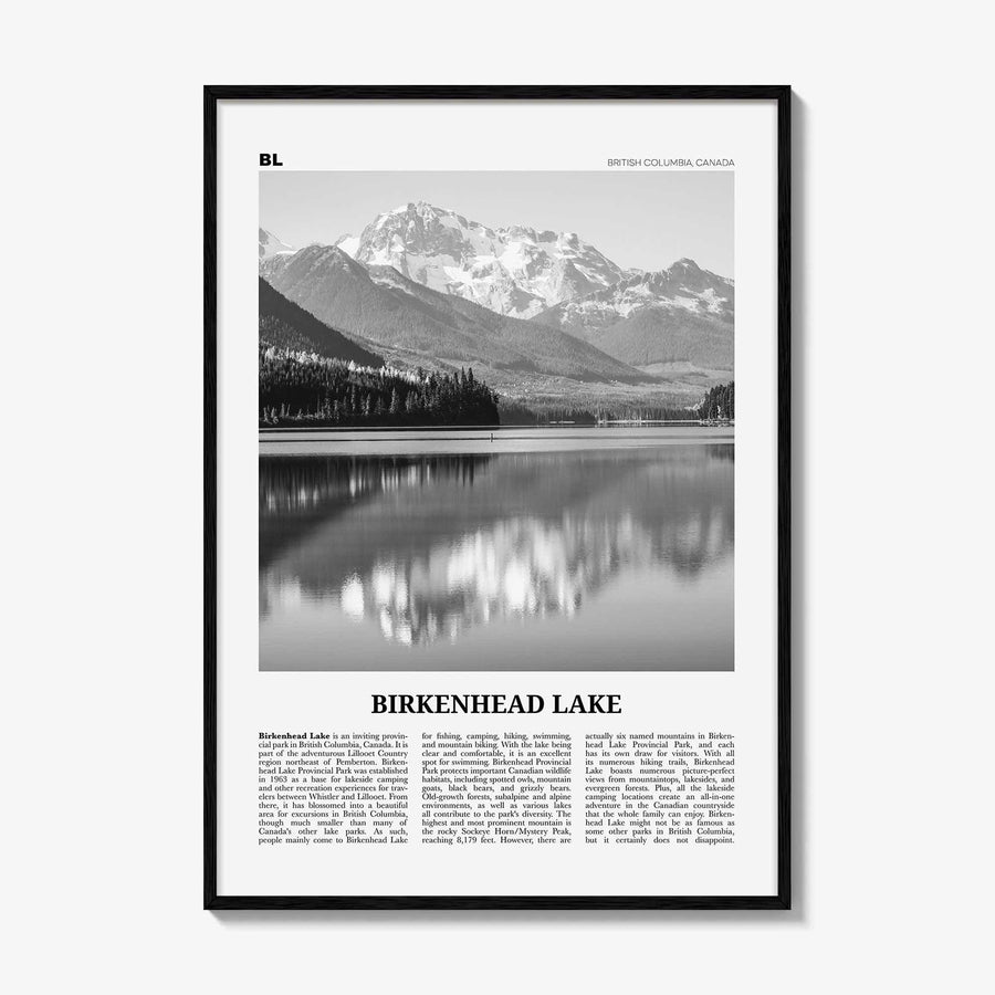 Birkenhead Lake Print Black and White, Birkenhead Lake Wall Art, Birkenhead Lake Poster, Birkenhead Lake Photo, Décor, Birkenhead Lake Map