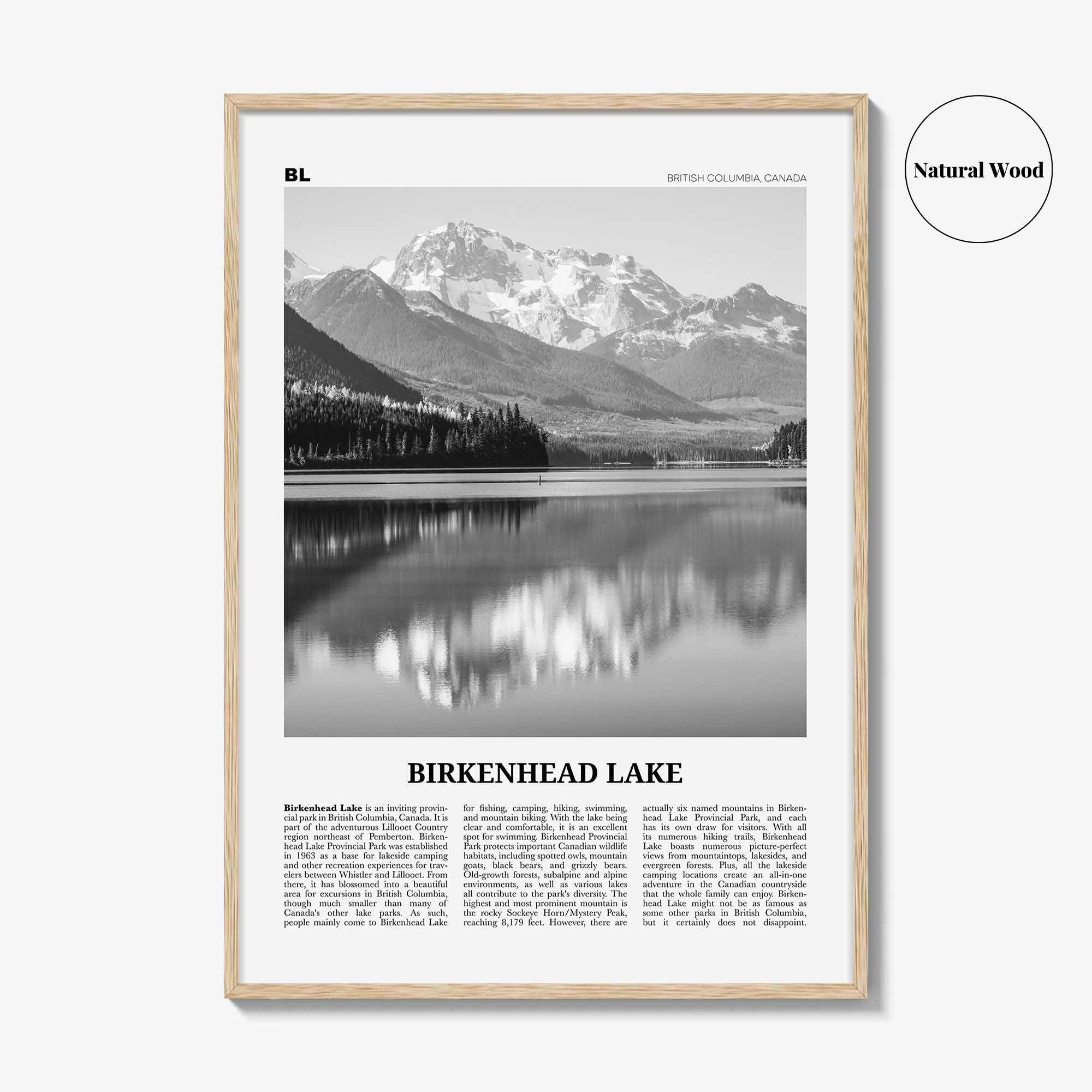 Birkenhead Lake Print Black and White, Birkenhead Lake Wall Art, Birkenhead Lake Poster, Birkenhead Lake Photo, Décor, Birkenhead Lake Map