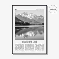 Birkenhead Lake Print Black and White, Birkenhead Lake Wall Art, Birkenhead Lake Poster, Birkenhead Lake Photo, Décor, Birkenhead Lake Map