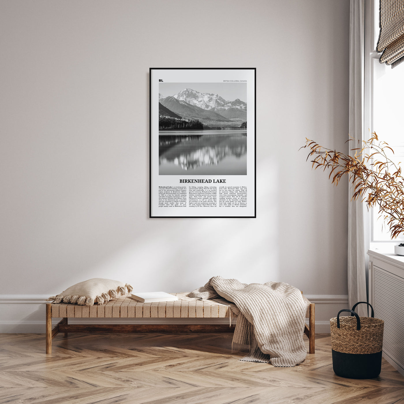 Birkenhead Lake Travel B&W Poster