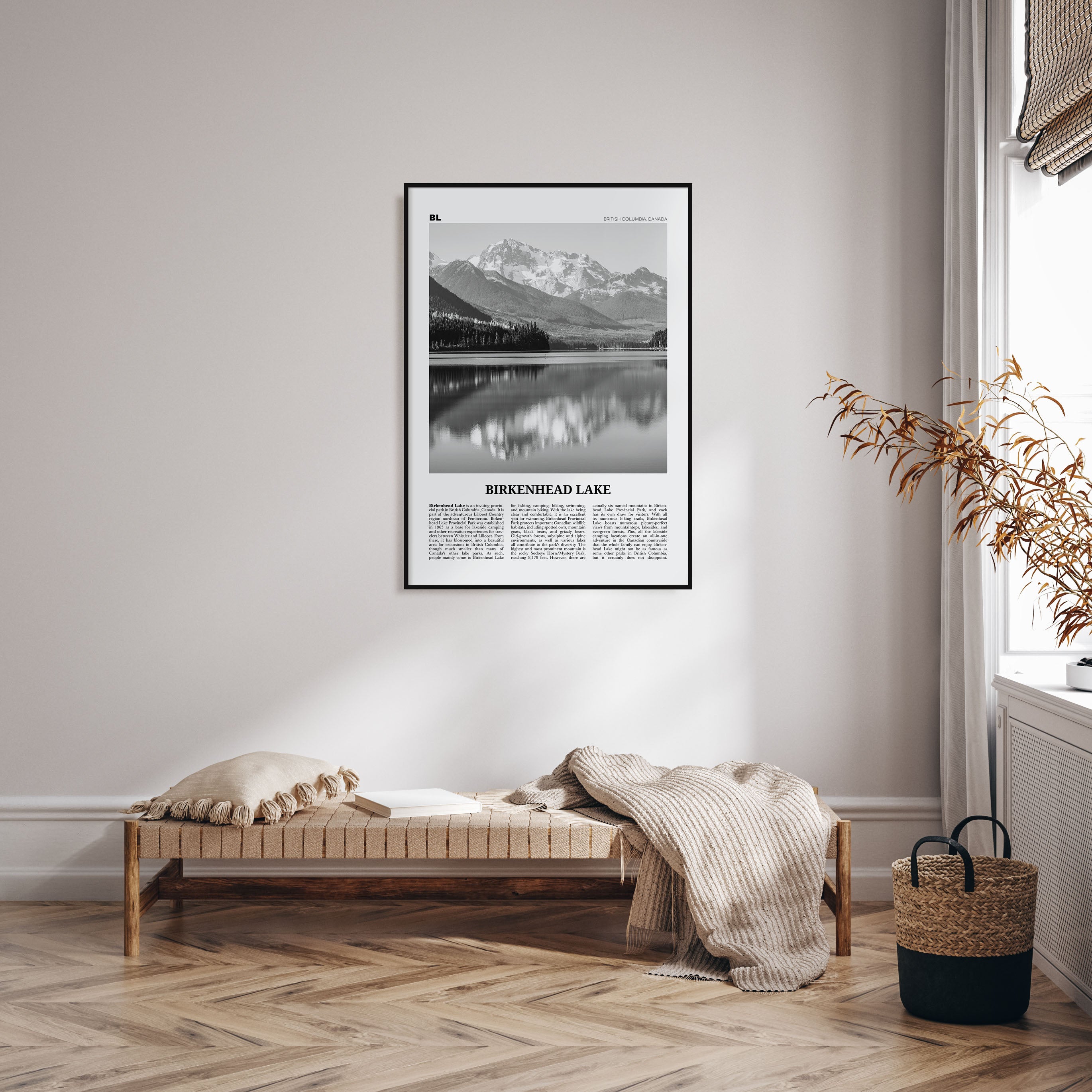 Birkenhead Lake Travel B&W Poster
