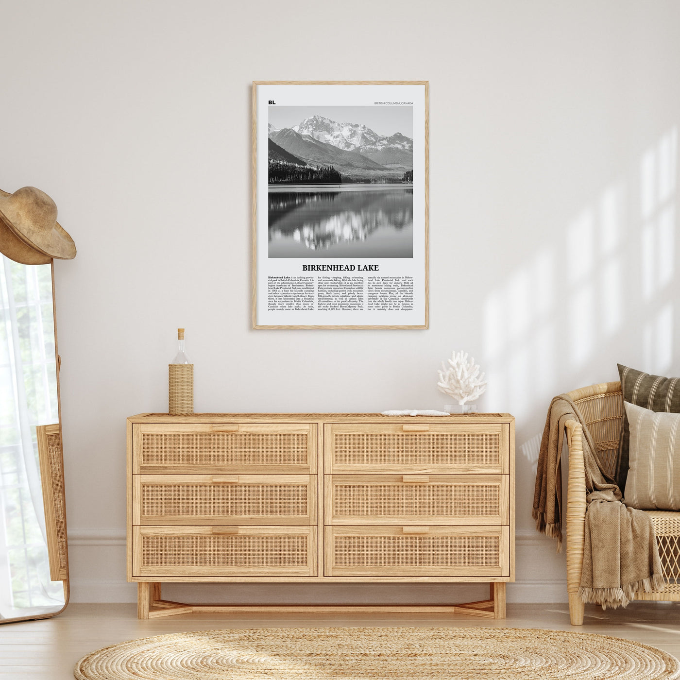 Birkenhead Lake Travel B&W Poster