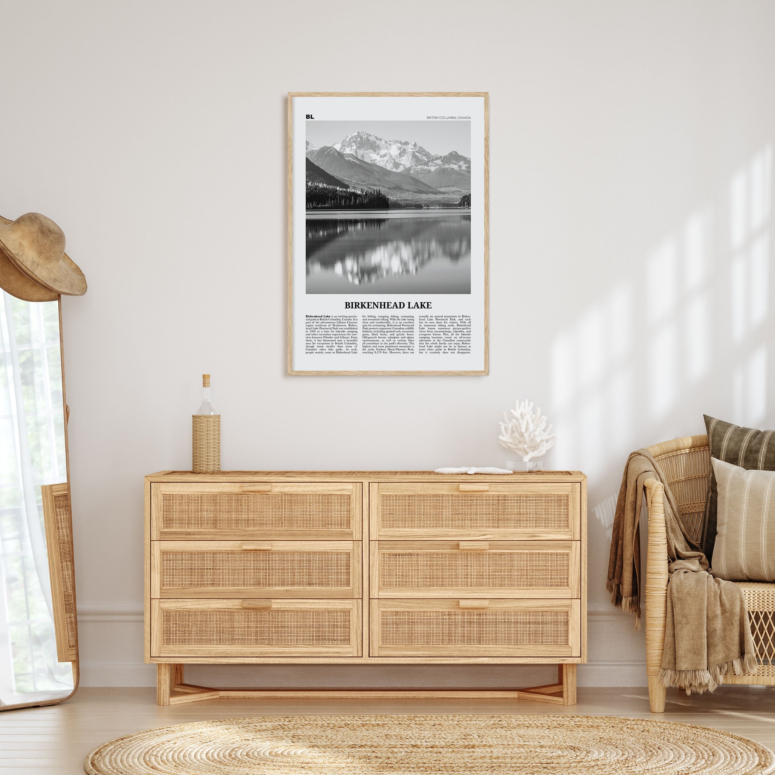 Birkenhead Lake Travel B&W Poster