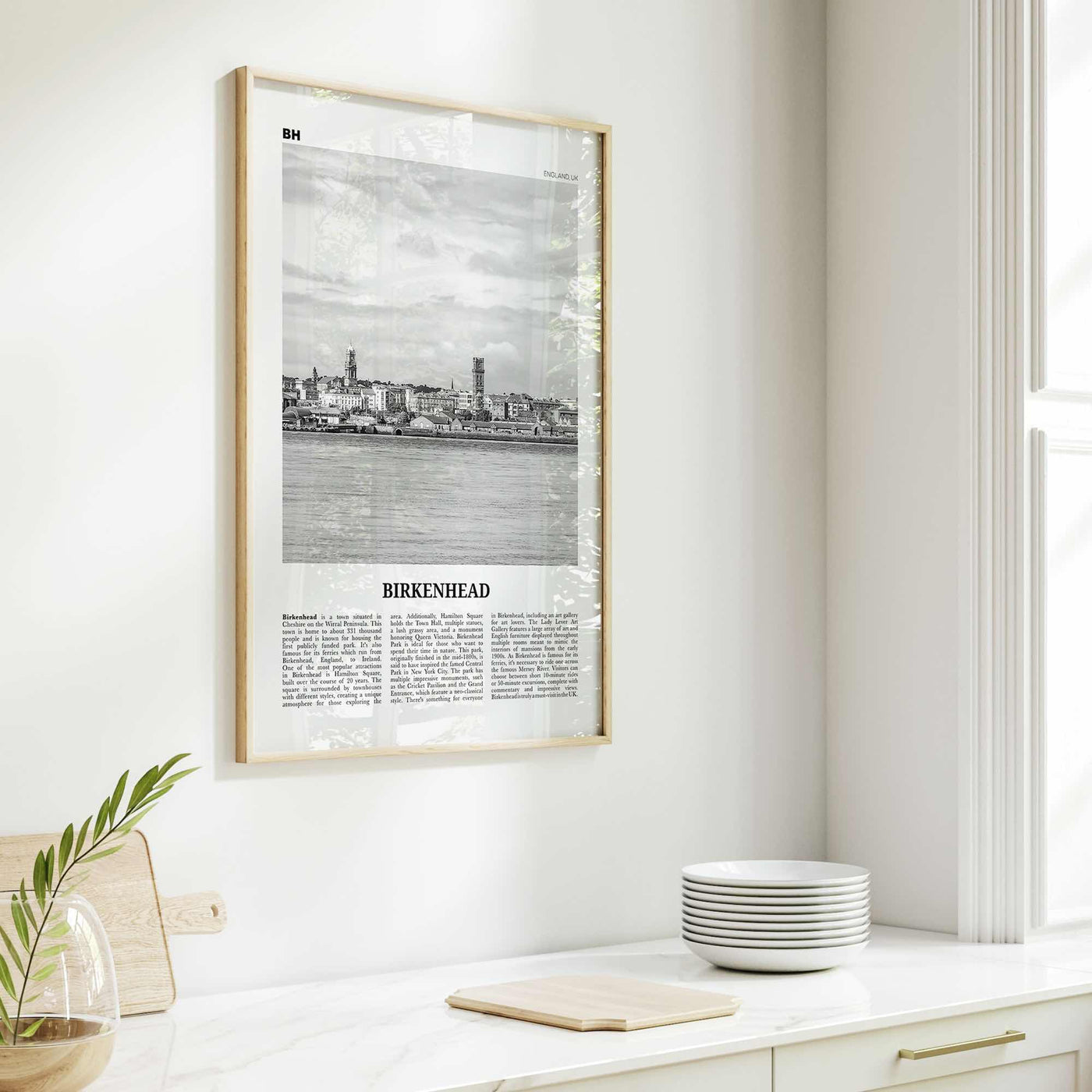 Birkenhead Print Black and White, Birkenhead Wall Art, Birkenhead Poster, Birkenhead Photo, Birkenhead Wall Décor, Birkenhead Map, England