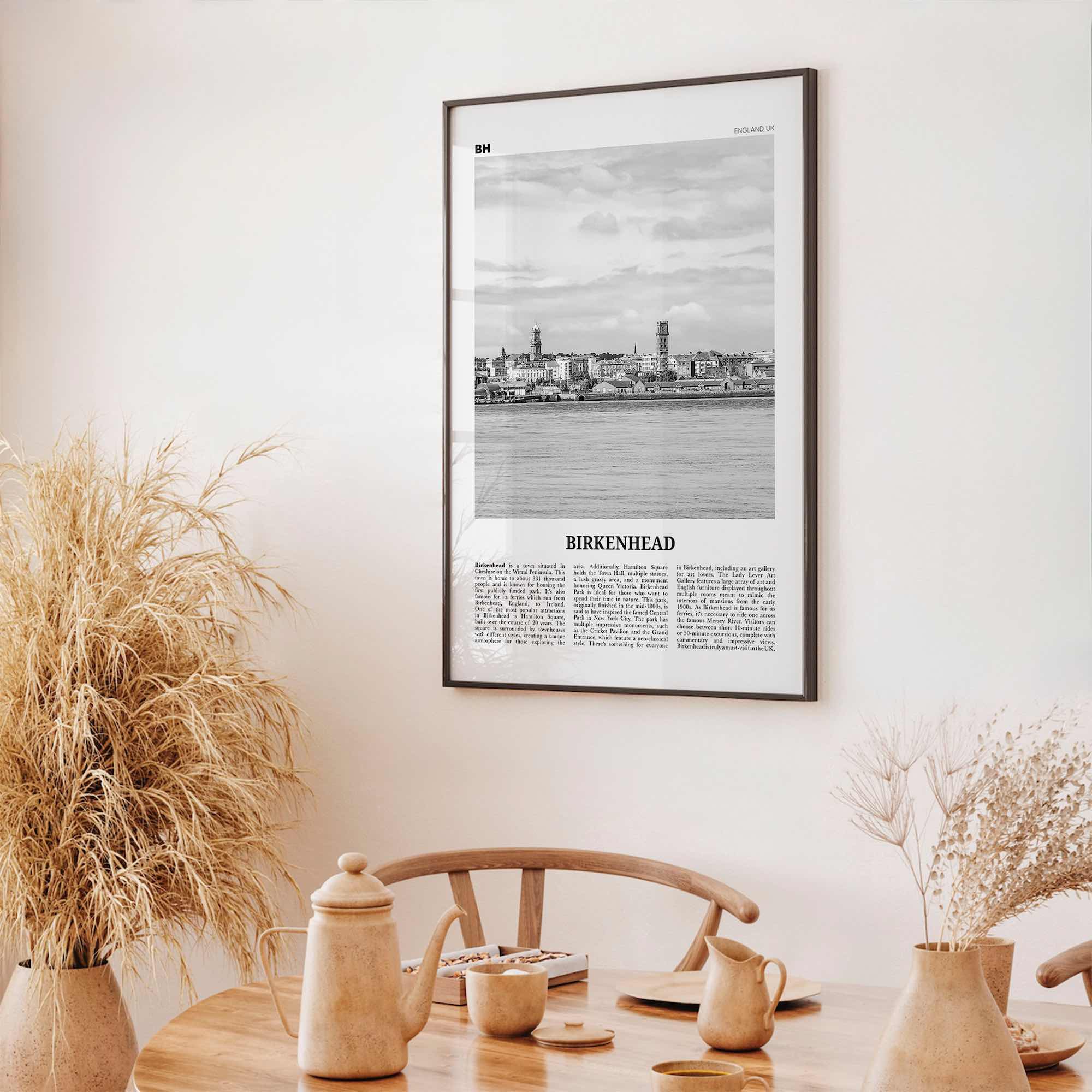 Birkenhead Print Black and White, Birkenhead Wall Art, Birkenhead Poster, Birkenhead Photo, Birkenhead Wall Décor, Birkenhead Map, England