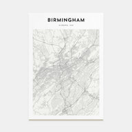 Birmingham, Alabama Map Portrait Poster