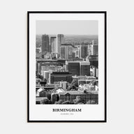 Birmingham, Alabama Portrait B&W Poster