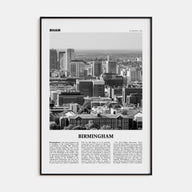 Birmingham, Alabama Travel B&W Poster