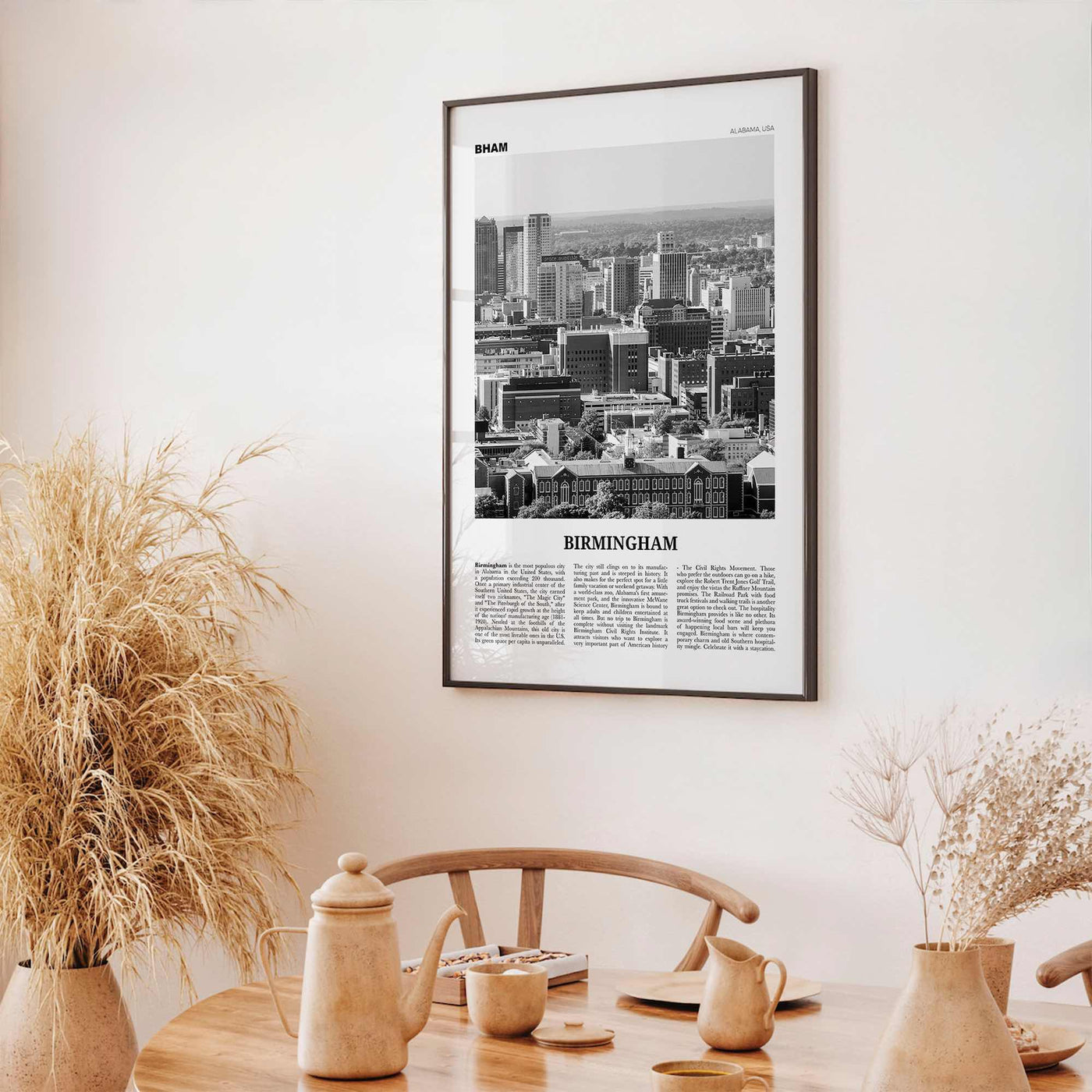 Birmingham Print Black and White Alabama, Birmingham Wall Art, Birmingham Poster, Birmingham Photo, Birmingham Wall Décor, Alabama, USA