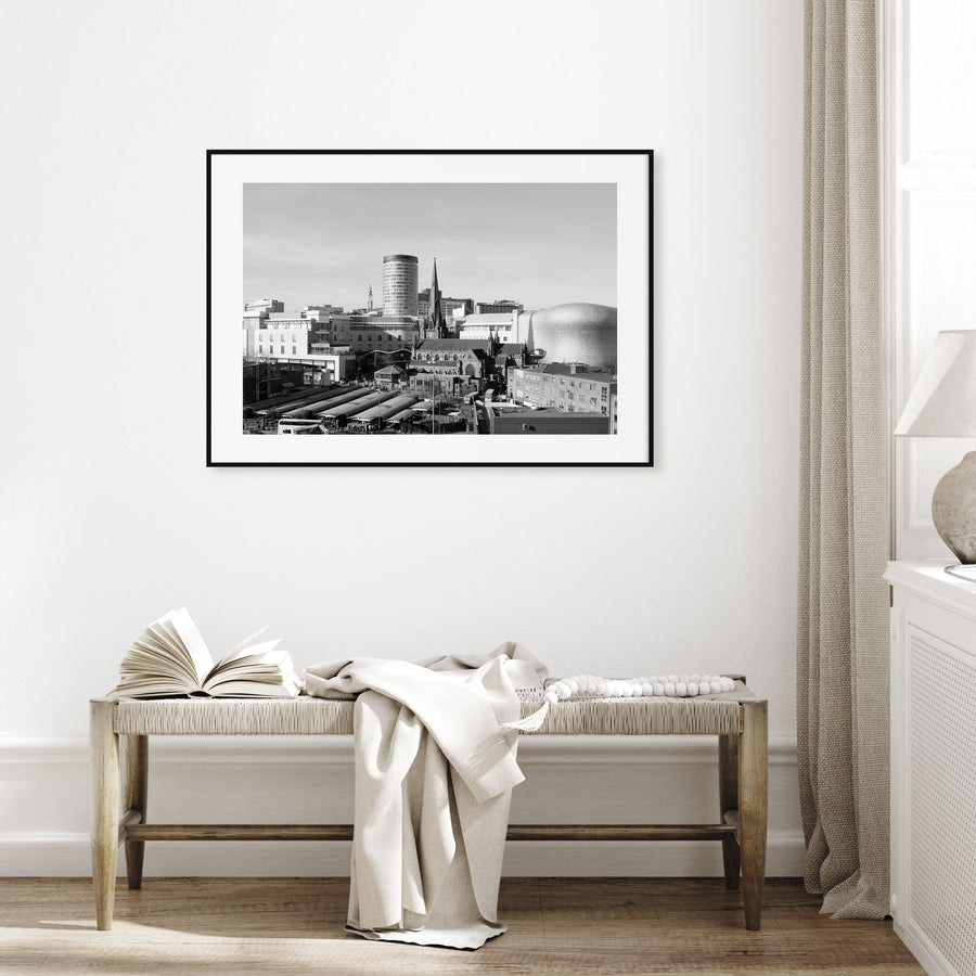 Birmingham, England Landscape B&W Poster