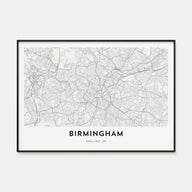 Birmingham, England Map Landscape Poster