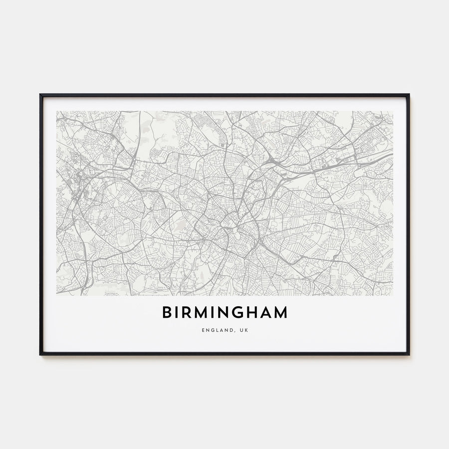 Birmingham, England Map Landscape Poster