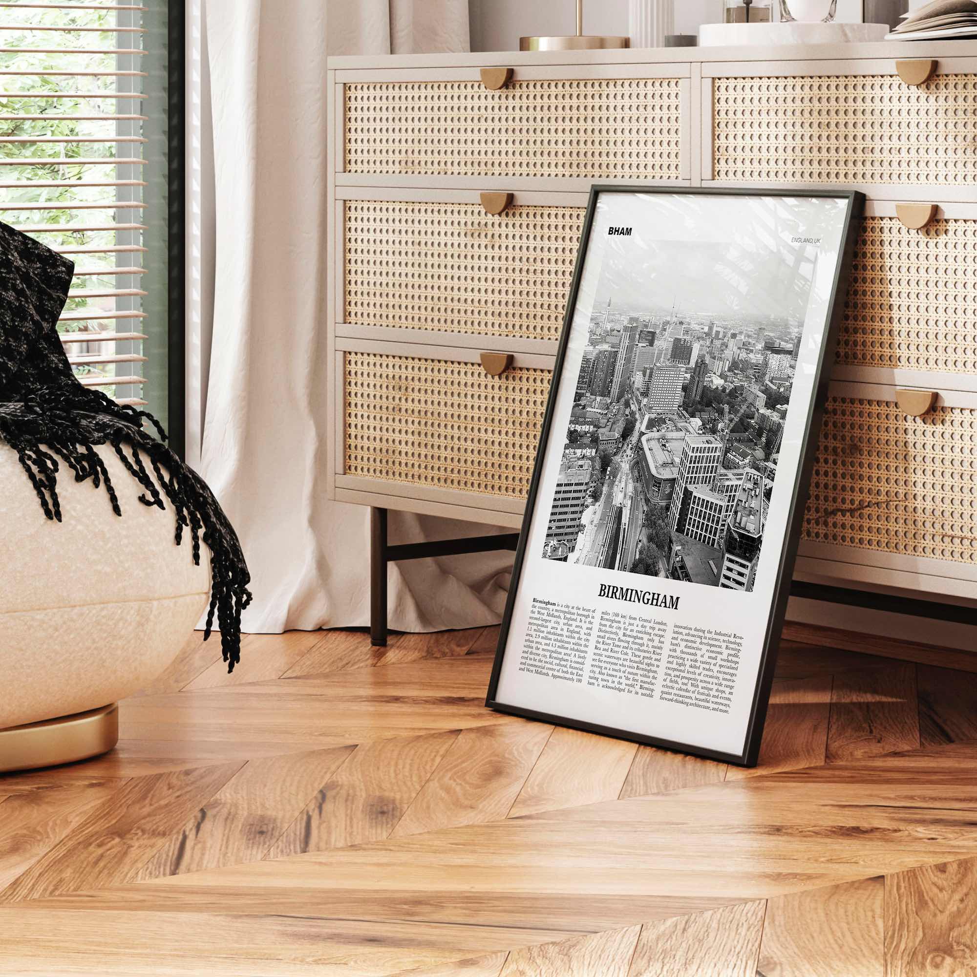 Birmingham Print Black and White England, Birmingham Wall Art, Birmingham Poster, Birmingham Photo, England, UK, United Kingdom, Europe