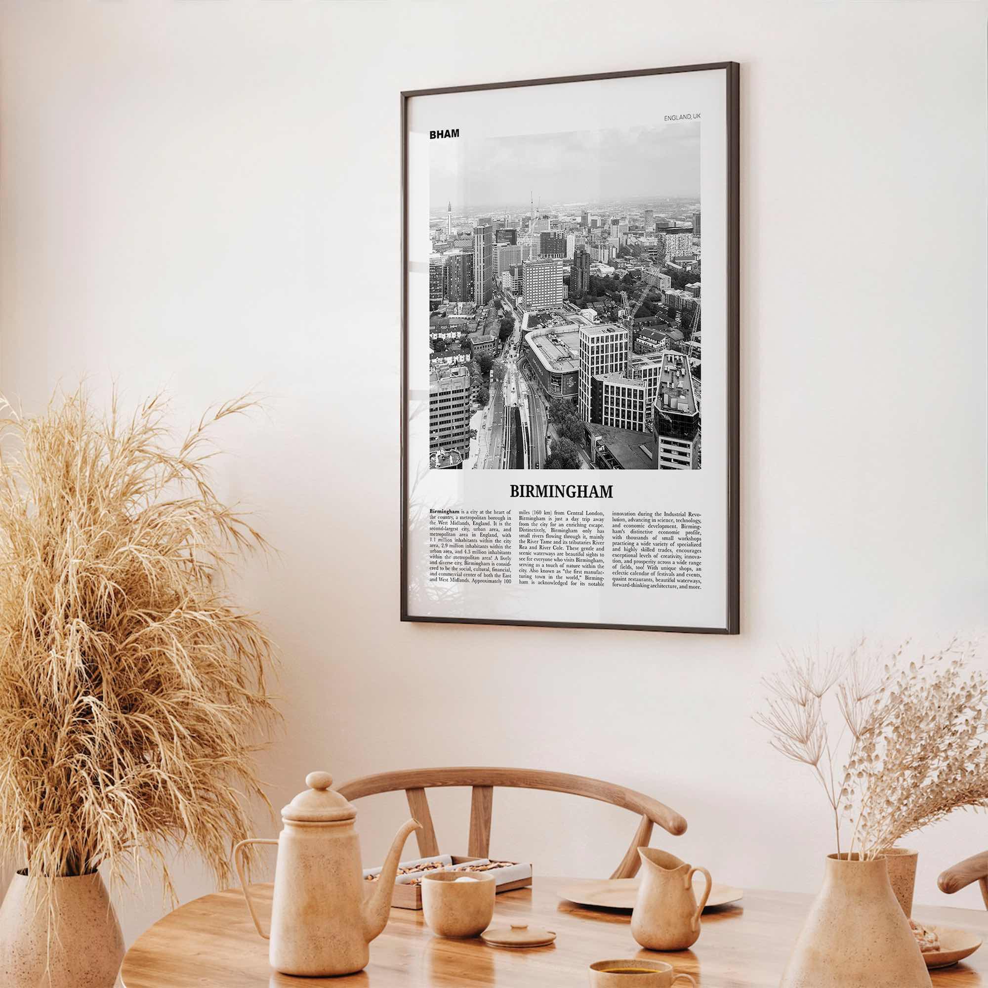 Birmingham Print Black and White England, Birmingham Wall Art, Birmingham Poster, Birmingham Photo, England, UK, United Kingdom, Europe