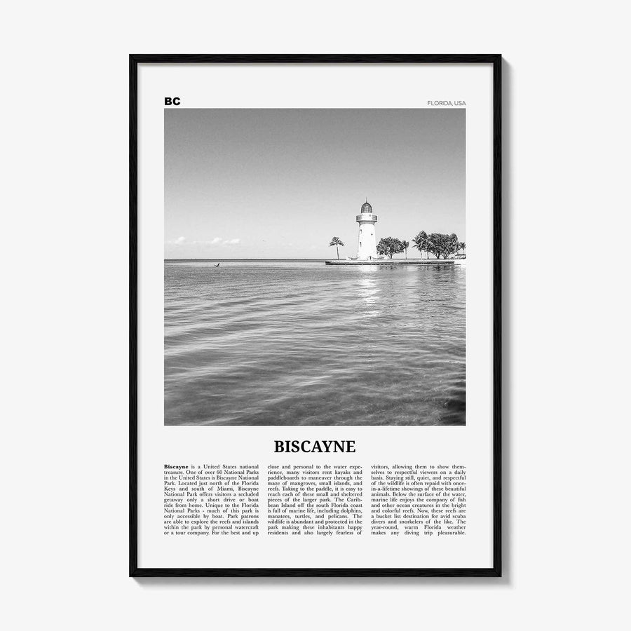 Biscayne National Park Print Black and White, Biscayne Wall Art, Biscayne Poster, Biscayne Photo, Biscayne Wall Décor, Florida, USA