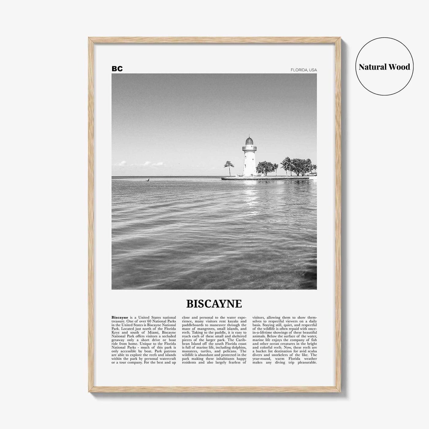 Biscayne National Park Print Black and White, Biscayne Wall Art, Biscayne Poster, Biscayne Photo, Biscayne Wall Décor, Florida, USA