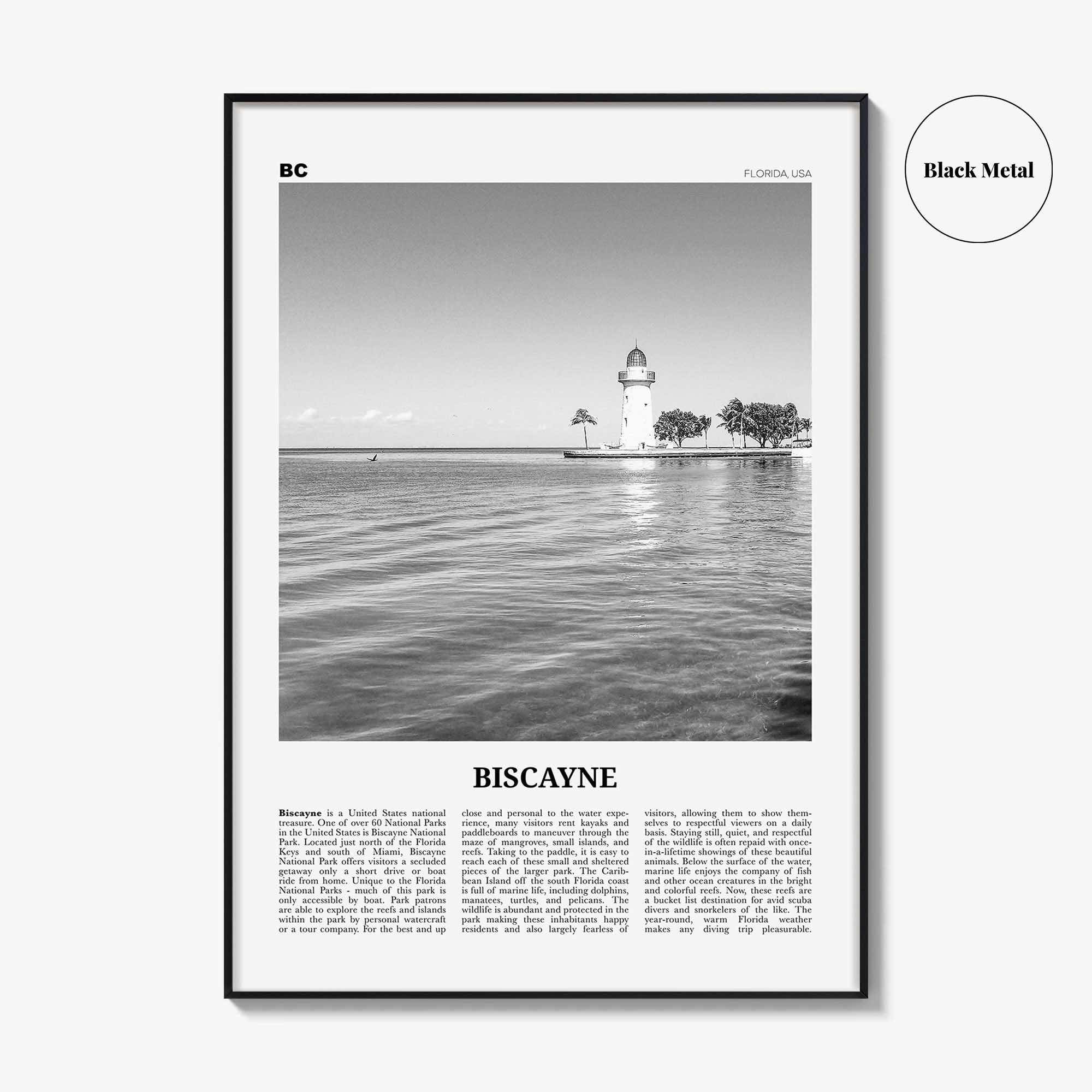 Biscayne National Park Print Black and White, Biscayne Wall Art, Biscayne Poster, Biscayne Photo, Biscayne Wall Décor, Florida, USA