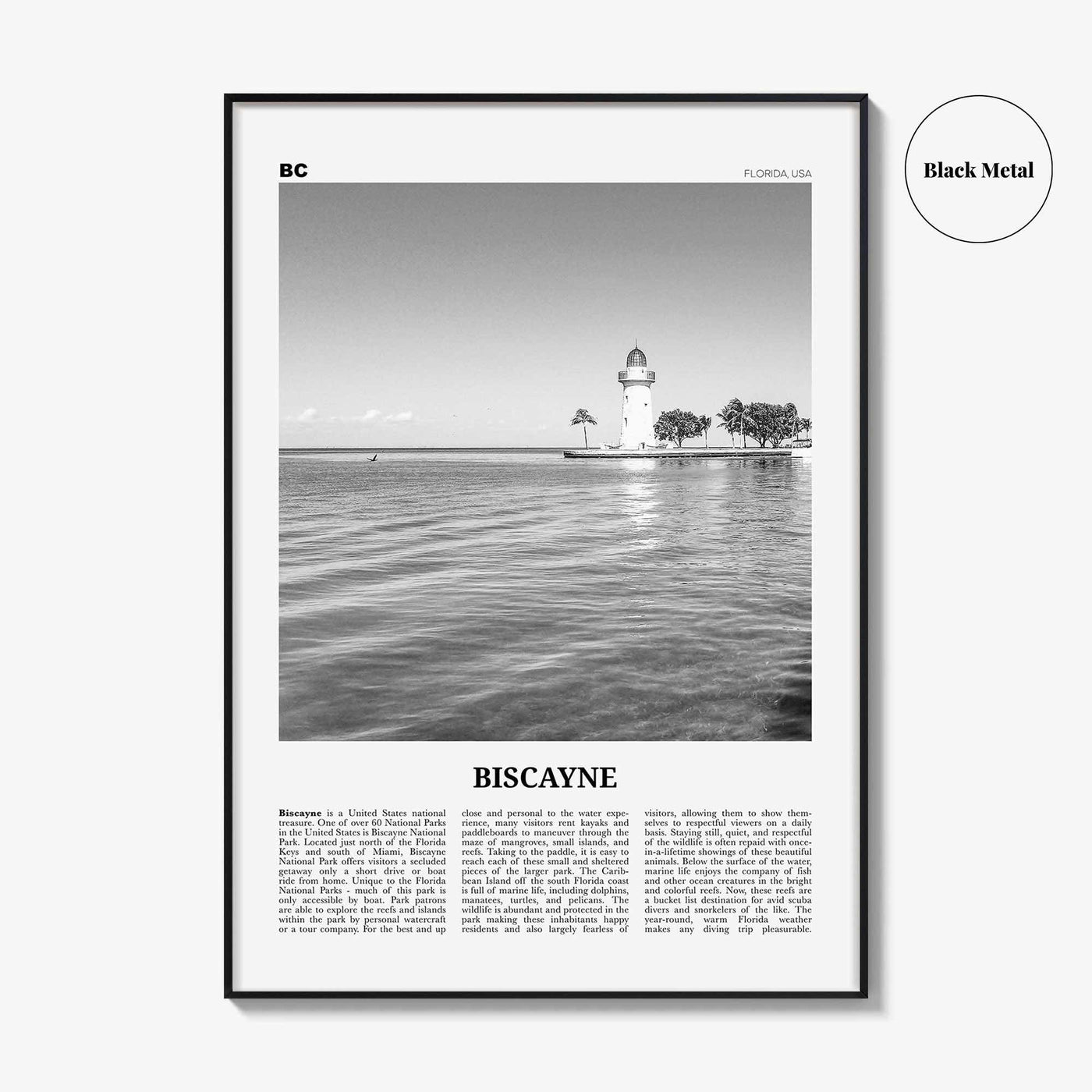 Biscayne National Park Print Black and White, Biscayne Wall Art, Biscayne Poster, Biscayne Photo, Biscayne Wall Décor, Florida, USA