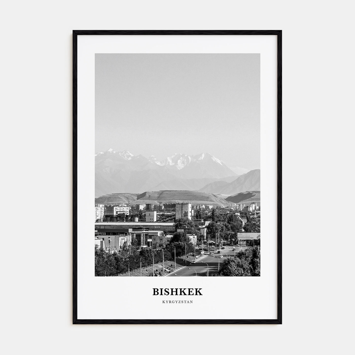 Bishkek Portrait B&W Poster