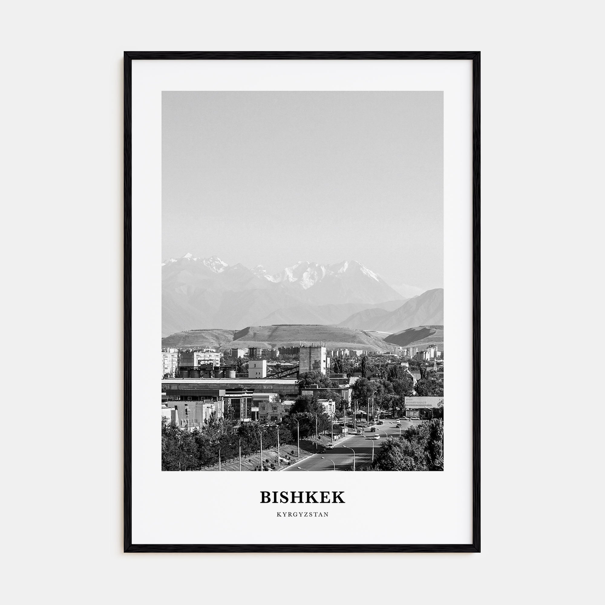 Bishkek Portrait B&W Poster